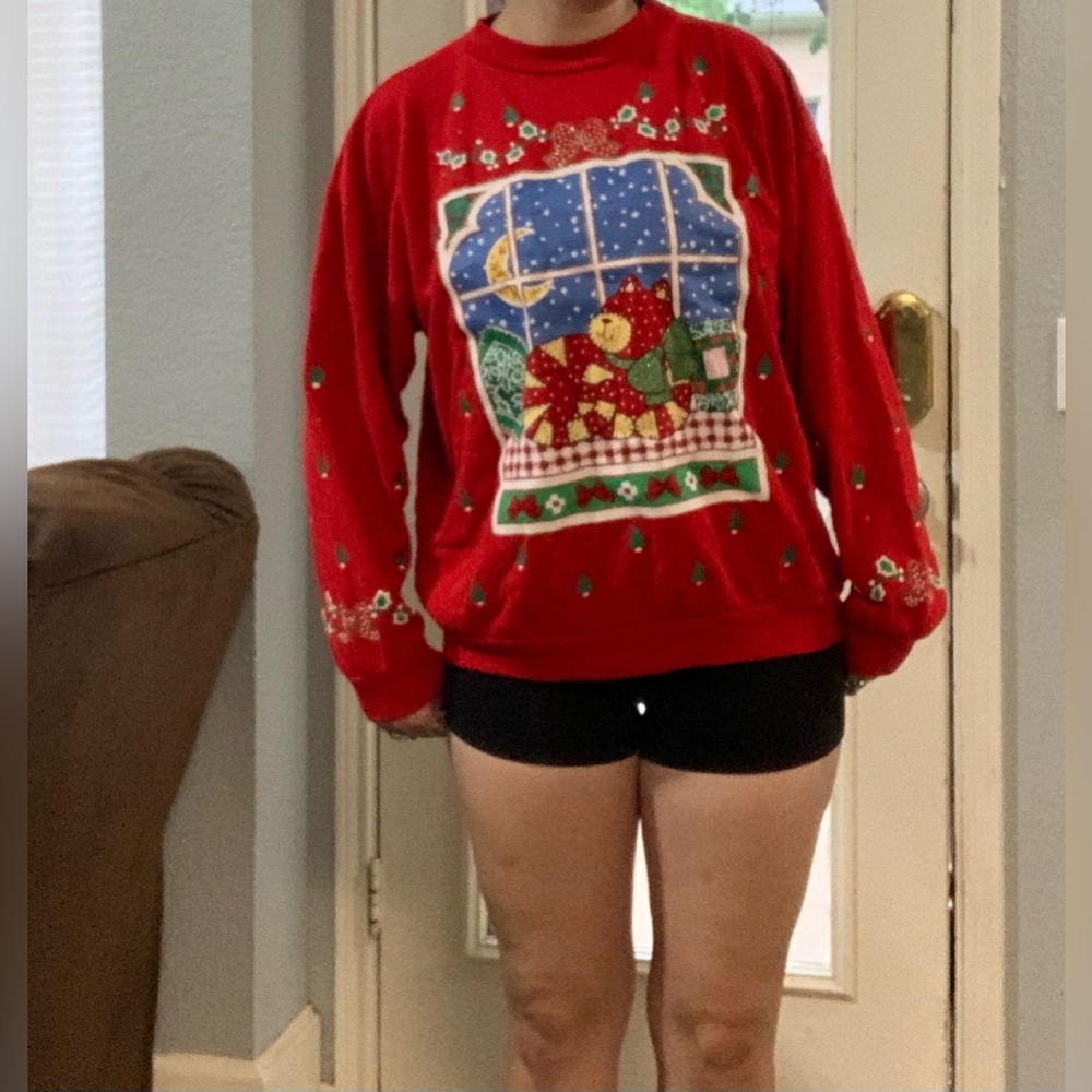 Vintage Nutcracker Kitten Christmas Sweatshirt 90s